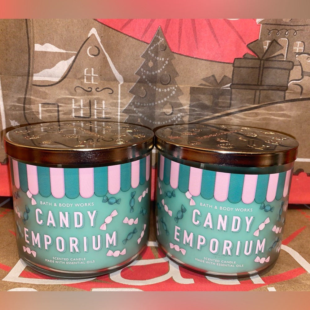 Bath And Body Works CANDY EMPORIUM 3 Wick Candles x2